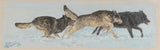 Western Artist, Ron Stewart, "Where the Wolf Roams", Water Color Painting, #1771.