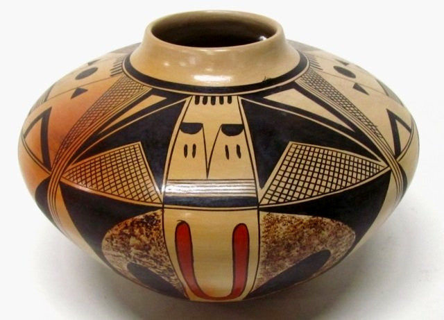 Native American, Hopi Poly Chrome Pottery Bowl, by Adelle Nampayo, 1970's, #1021 Sold