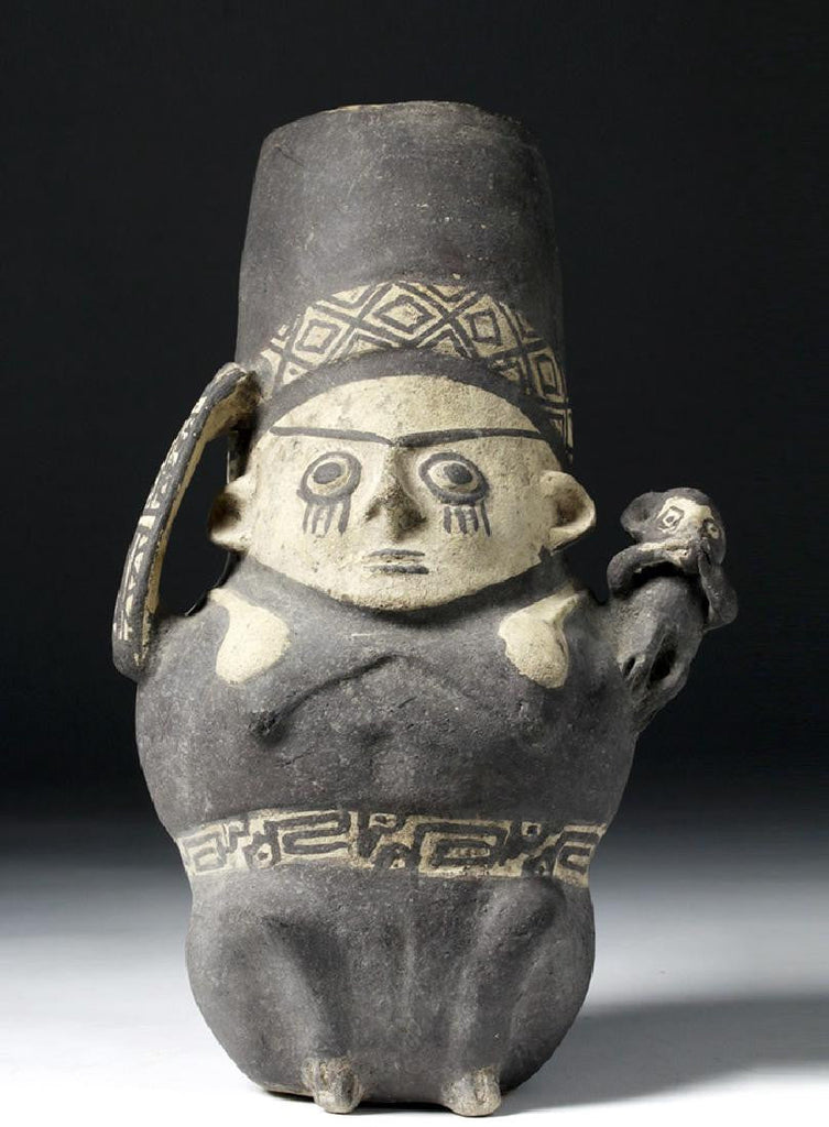 Chancay Bi-Chrome Pottery Effigy Jar , Ca 1000 to 1470 CE, #1103 SOLD