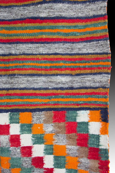 Couverture de selle double en laine filée à la main Navajo