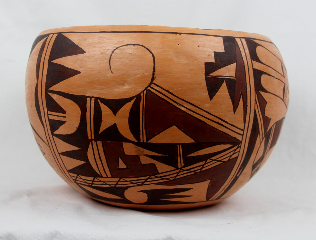Native American, Vintage Hopi Poly Chrome Pottery Bowl, by Kathleen Collateta, Ca. 1970's-1980's, #1493 SOLD