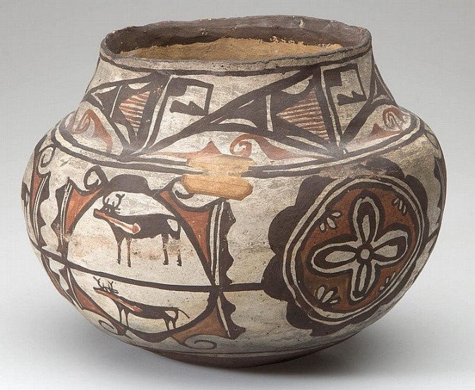 Zuni Pottery : Native American Zuni Pottery Olla #33