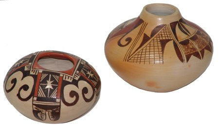 Hopi Pottery : 2 Very Good Hopi Pottery Jars By Adelle Nampeyo #292