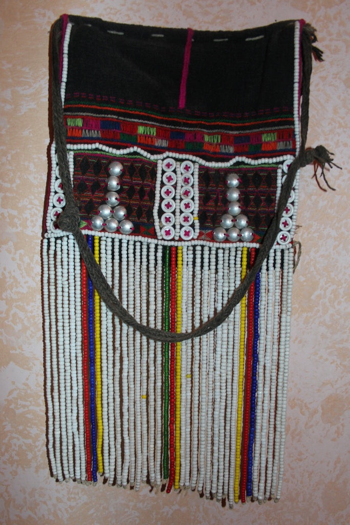 Vintage Purse : Small Vintage Akha Fancy Flap from Northern Thailand ca 1950‰۪s-60‰۪s #418