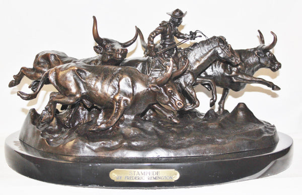 Stampa Su Tela 'The Stampede' Di Frederic Remington - Quadro Western 50x75 Cm, Decorazione Da Parete, Regalo