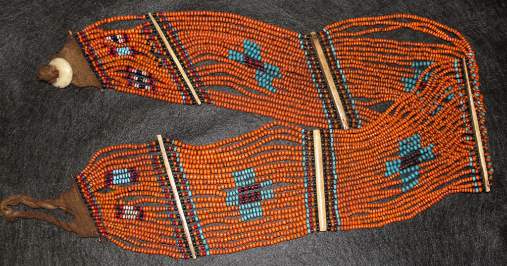 India : Vintage Konyak Naga Beaded Belt/Sash from North East India #540