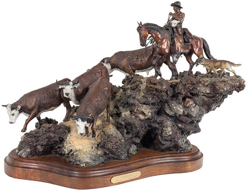 Western Decor : James Regimbal, Bronze Sculpture, Signed, Limited Edition, 26/50. ‰ÛÏCowhands‰, 1989, #590