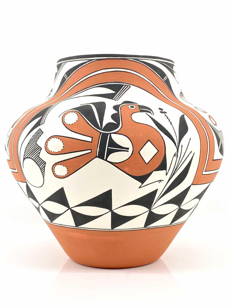 Native American, Vintage Acoma Polychrome Pottery Olla, By Franklin Peters, Ca 1992, #1549 SOLD