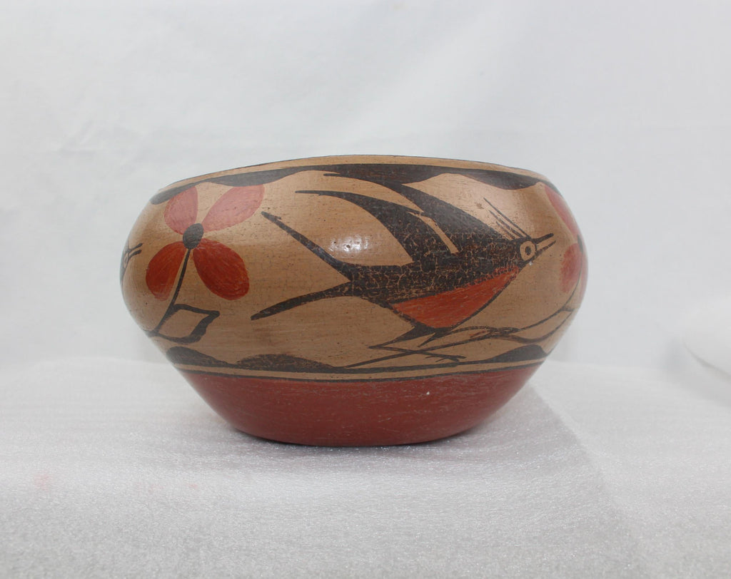 Native American, Historic Zia Polychrome Pottery Bow, Ca 1940's, # 1575 SOLD