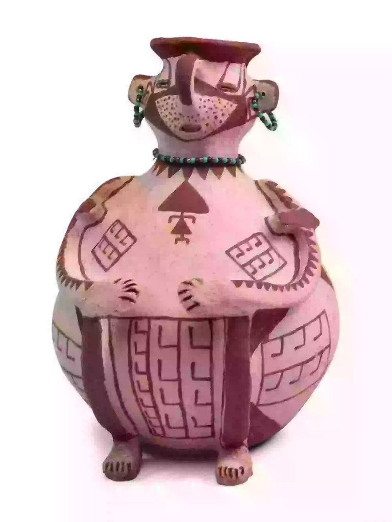 Rare Maricopa Indian Pottery Effigy Vase, by Thelma Bread, CA 1960's, # 1756 SO{LD
