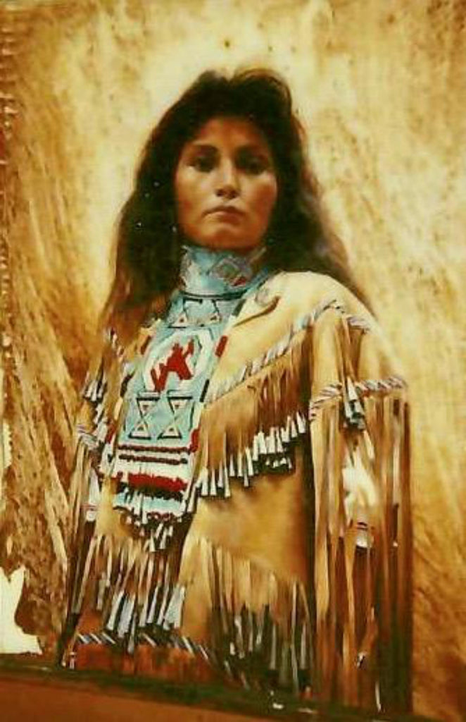 Western Art, Oil Painting of a Native American Woman, Miha Cante, by Bill Lundquist, Ca 1987, C #1737 SOLD