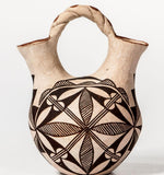 Native American Vintage Acoma Poly Chrome Pottery Wedding Vase, Ca 1940's, #1477 Sold