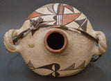 Native American Historic Acoma Poly Chrome Pottery Canteen, Ca 1900's-20's, #952 Sold