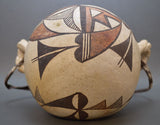 Native American Historic Acoma Poly Chrome Pottery Canteen, Ca 1900's-20's, #952 Sold