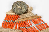 Konyak Naga Tribal Mustard and Orange Glass Bead Belt, Ca 1950's, #1275