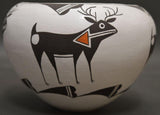 Native American, Vintage Acoma Polychrome Pottery Bowl, by Dolores Lewis, Ca 1990's, #1517