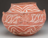 Native American, A Rare Historic Zuni White on Red Frog Effigy Jar, C. 1890, #796