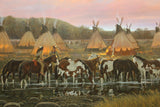 Western Artist, Ron Stewart Oil Painting, "In The Morning Glow",#776