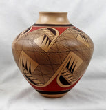 Native American, Vintage Hopi Poly Chrome Pottery Jar, by Clinton Polacca Nampeyo, Ca 1990's, #1496 SOLD