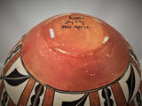 Native American, Vintage Acoma Polychrome Pottery Olla, Ca 1950's, #1672