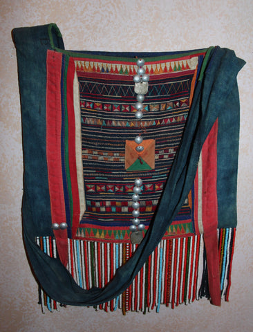 Vintage Purse : Rare Large Vintage Akha Purse from Northern Thailand, ca 1950's-60's #416