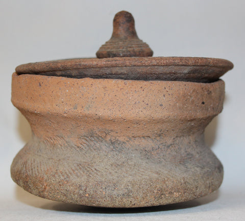 Historic Red Pottery Pot with Lid from the Ayutthaya Ruins, Thailand #421