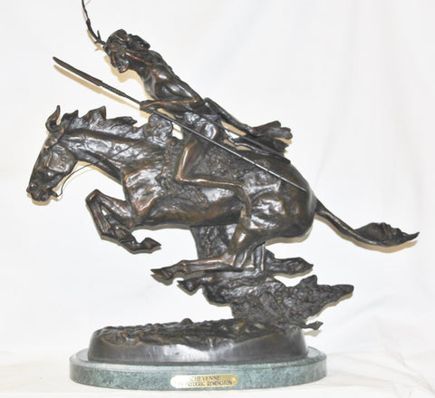 Cheyenne : After Frederic Remington, "Cheyenne" Bronze Sculpture #514 Sold Out
