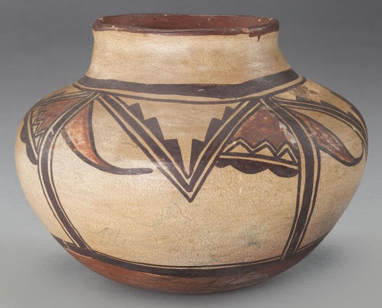 American Indian Pottery : Native American Hopi (Polacca) Polychrome Jar, Ca 1870 #520