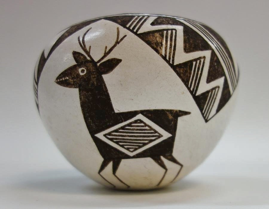 Lucy M. Lewis (1898-1992); Acoma Pottery Vessel, Native American Pottery, Lucy M. Lewis Pottery, #696