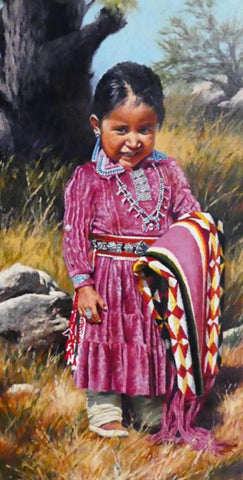 Jim Schaeffing Oil Painting, Titled, "Pow Wow Blanket", #C 1734