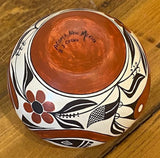 Native American Acoma Polychrome Pottery Bowl, by Barbara and Joseph Cerno, Ca 1980, #1608
