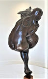 Western Artist, Lincoln Fox, Rare Bronze Sculpture titled, "Woman With Owl" 4/10, Ca 1978, #1751