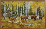 Western Artist, Ron Stewart, Water Color Painting, Entitled "Time to Gather" #773
