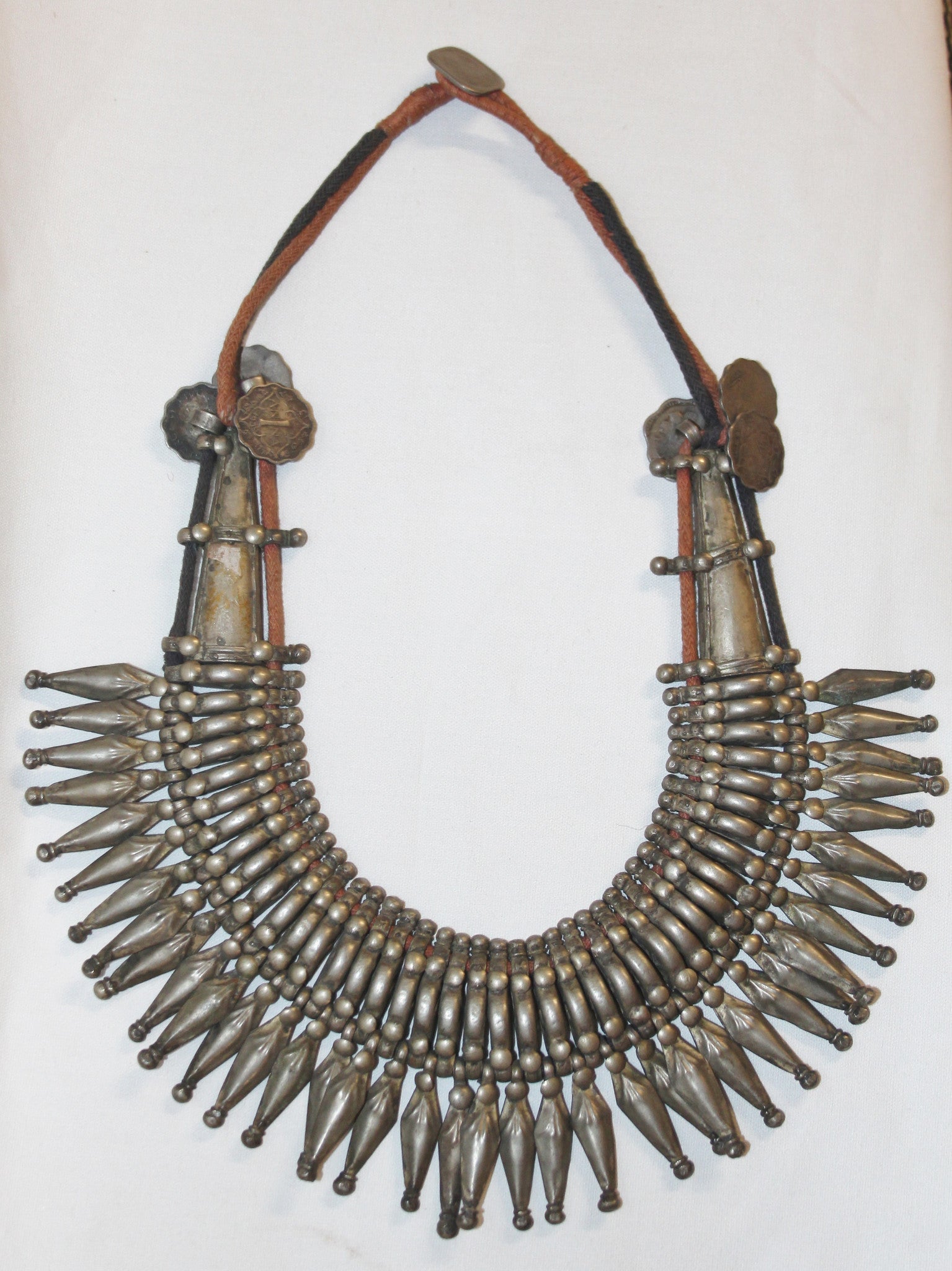 Primitive Rana Tharu Tribal Spike Collar Kanthshri Necklace Nepal #105