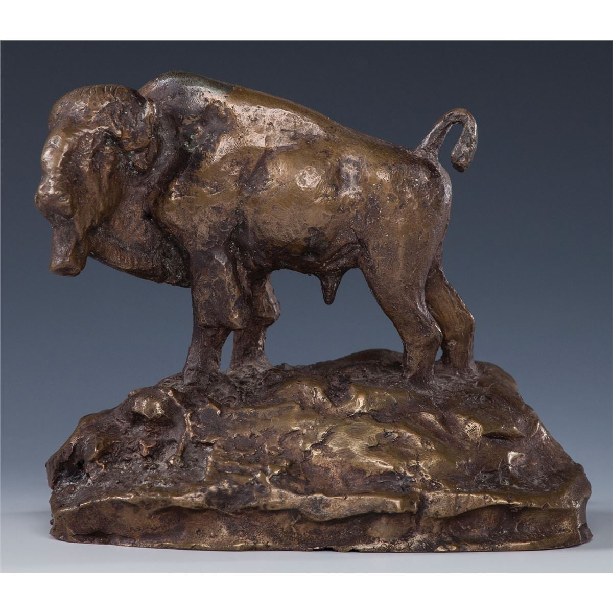 Charles Marion Russell, Limited Edition Bronze Buffalo Sculpture, Numb