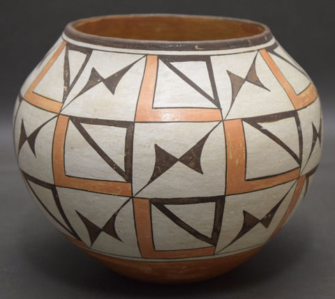 Native American, Historic Poly Chrome Acoma Pottery Jar, Ca 1920's, #1271 Sold