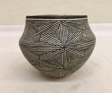 Native American, Vintage Acoma Pottery Bowl, by Lucy Lewis (1898-1992, Ca. 1960's, #1442 SOLD