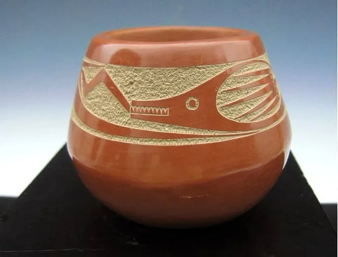 Tony Da, San Ildefonso Pueblo Avanyu Jar, #781 SOLD