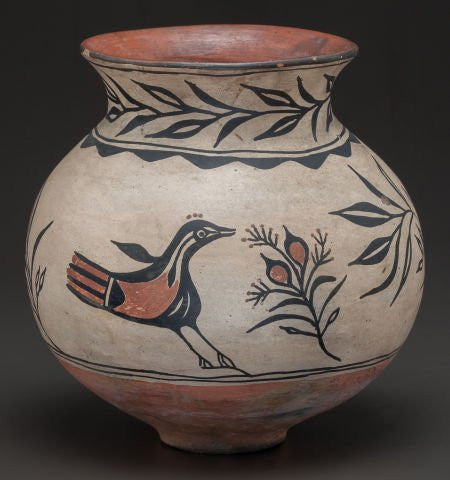 Native American Indian Santo Domingo Poly chrome Pottery Jar, C. 1910, #795 Sold