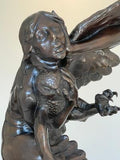 Western Artist, Lincoln Fox, Rare Bronze Sculpture titled, "Woman With Owl" 4/10, Ca 1978, #1751 SOLD
