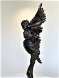 Western Artist, Lincoln Fox, Rare Bronze Sculpture titled, "Woman With Owl" 4/10, Ca 1978, #1751 SOLD