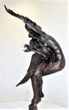 Western Artist, Lincoln Fox, Rare Bronze Sculpture titled, "Woman With Owl" 4/10, Ca 1978, #1751 SOLD