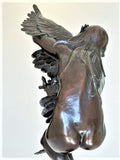 Western Artist, Lincoln Fox, Rare Bronze Sculpture titled, "Woman With Owl" 4/10, Ca 1978, #1751 SOLD
