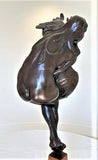 Western Artist, Lincoln Fox, Rare Bronze Sculpture titled, "Woman With Owl" 4/10, Ca 1978, #1751 SOLD