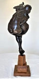 Western Artist, Lincoln Fox, Rare Bronze Sculpture titled, "Woman With Owl" 4/10, Ca 1978, #1751 SOLD