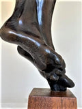 Western Artist, Lincoln Fox, Rare Bronze Sculpture titled, "Woman With Owl" 4/10, Ca 1978, #1751 SOLD