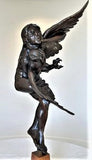 Western Artist, Lincoln Fox, Rare Bronze Sculpture titled, "Woman With Owl" 4/10, Ca 1978, #1751 SOLD