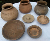 Historic Terracotta Pottery Pots and Lids from the Ayutthaya Ruins Thailand,#918