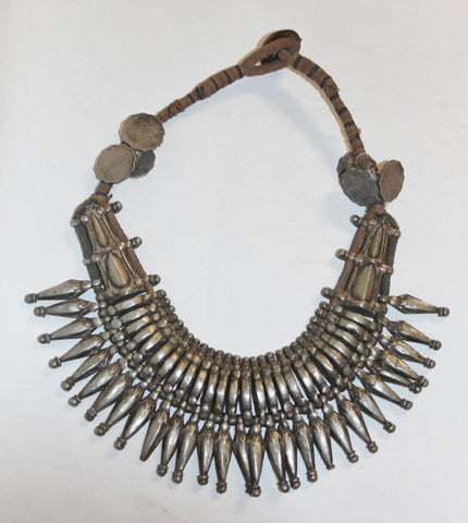 Primitive Rana Tharu Tribal Spike Collar Kanthshri Necklace Nepal #1054-Sold