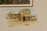Western Water Color Painting, "Stage to Tucscn" by Ron Stewart, Ca 1970's, #1104